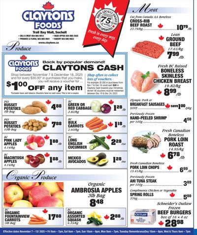 Claytons Heritage Market Flyer November 7 to 13