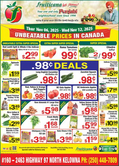 Fruiticana (Kelowna) Flyer November 6 to 12