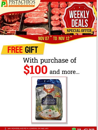 Pistachios Supermarket Flyer November 7 to 12