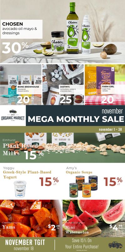 Dad’s Organic Market Monthly Flyer November 1 to 30