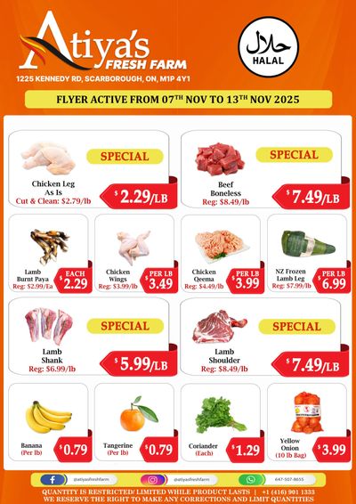 Atiya's Fresh Farm Flyer November 7 to 13