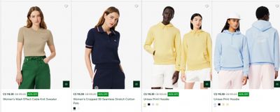 Lacoste Canada Pre Black Friday Sale: 30% off New Season Styles + Clearance up to 50% off