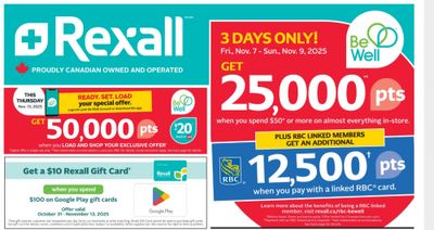 Rexall Canada: Get a $10 Rexall Gift Card When You Spend $100 on Google Play Gift Cards + Earn 50,000 Be Well Points November 13th