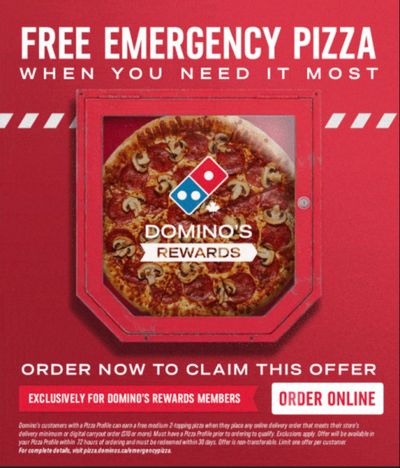 Domino’s Pizza Canada: Get a Free Emergency Pizza with Purchase