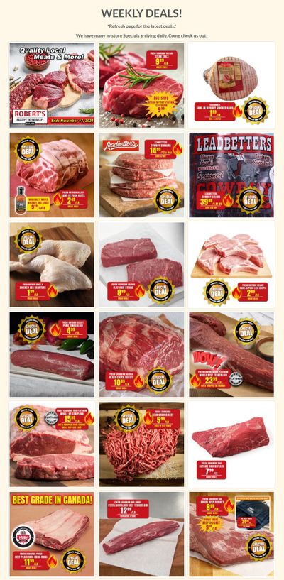 Robert's Fresh and Boxed Meats Flyer November 10 to 17