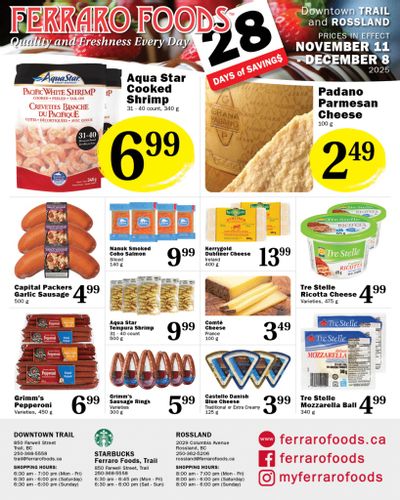 Ferraro Foods Monthly Flyer November 11 to December 8