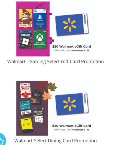 Walmart Canada Bonus eGift Card Offers