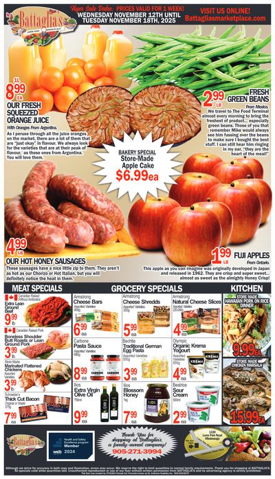 Battaglia's Marketplace Flyer November 12 to 18
