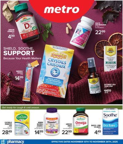 Metro (ON) Pharmacy Flyer November 13 to 26