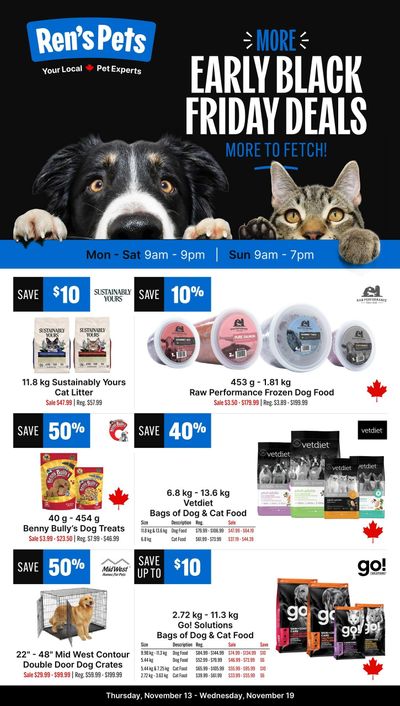 Ren's Pets Flyer November 13 to 19