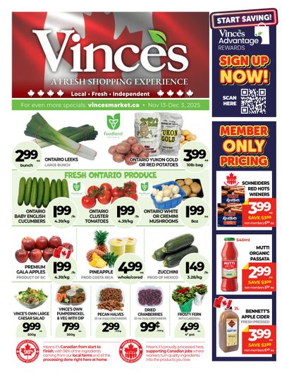 Vince's Market Flyer November 13 to December 3