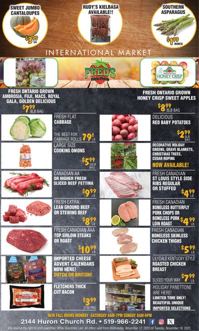 Fred's Farm Fresh Flyer November 12 to 18
