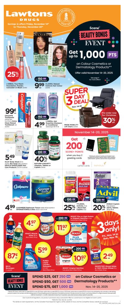 Lawtons Drugs (NB, PE, NL) Flyer November 14 to 20