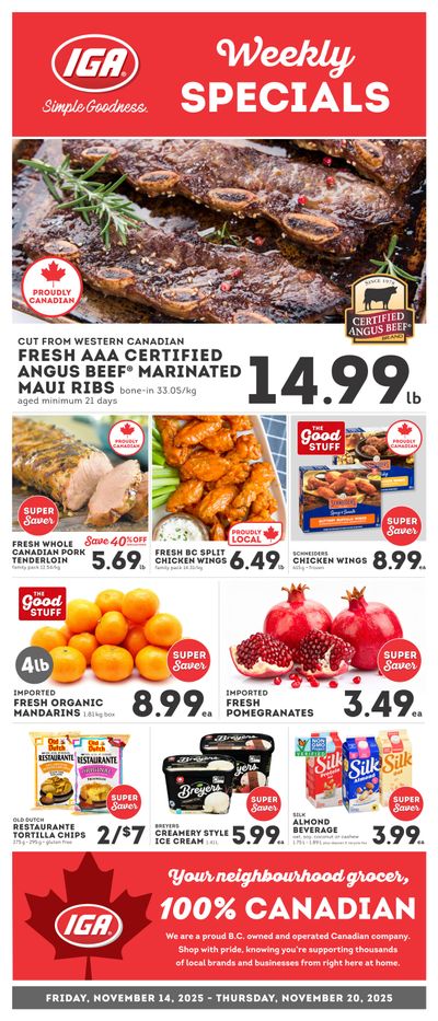 IGA Stores of BC Flyer November 14 to 20