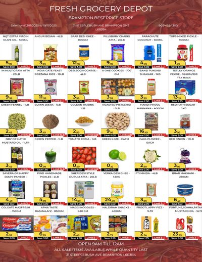 Fresh Grocery Depot Flyer November 13 to 19