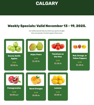 H&W Produce Flyer November 13 to 19