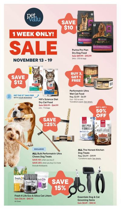 Pet Valu Flyer November 13 to 19