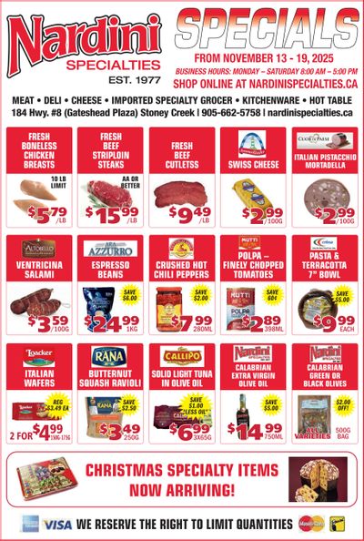 Nardini Specialties Flyer November 13 to 19