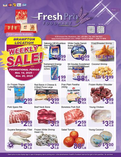 FreshPro Foodmart (Brampton) Flyer November 14 to 20