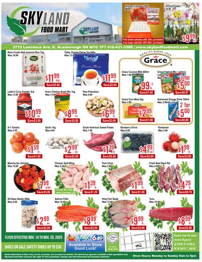 Skyland Food Mart Flyer November 14 to 20