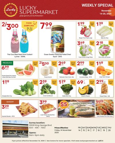 Lucky Supermarket (Surrey) Flyer November 14 to 20