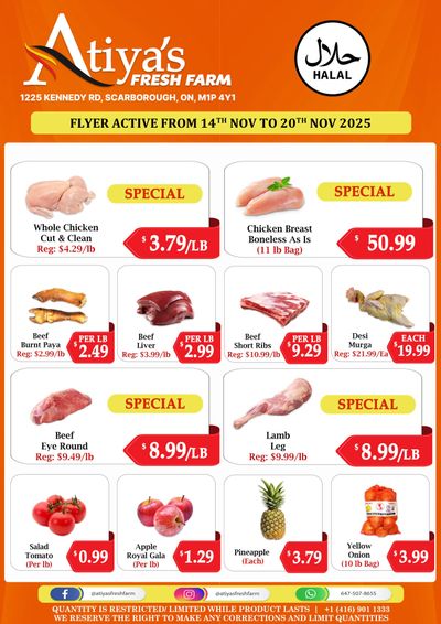 Atiya's Fresh Farm Flyer November 14 to 20