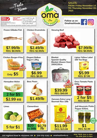 Oma Fresh Foods Flyer November 14 to 20