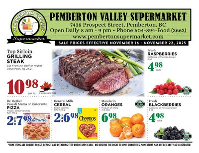 Pemberton Valley Supermarket Flyer November 16 to 22