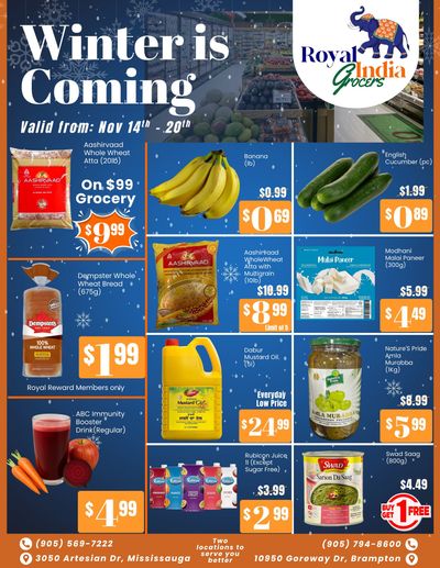 Royal India Grocers Flyer November 14 to 20