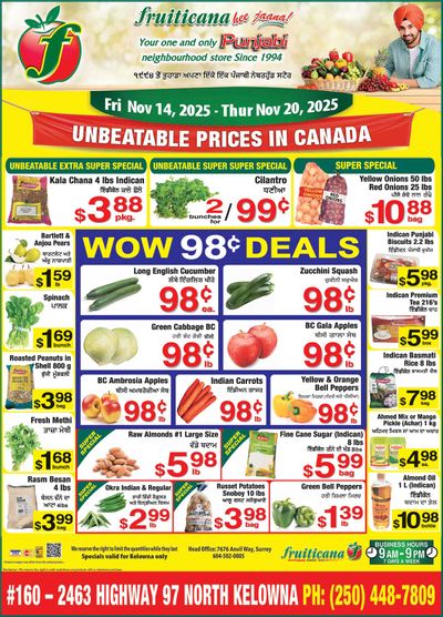 Fruiticana (Kelowna) Flyer November 14 to 20