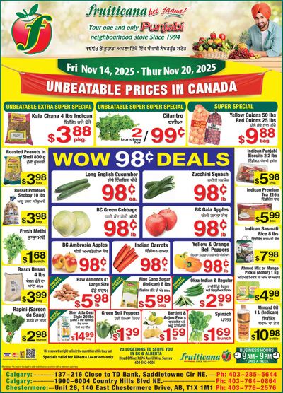 Fruiticana (Calgary) Flyer November 14 to 20