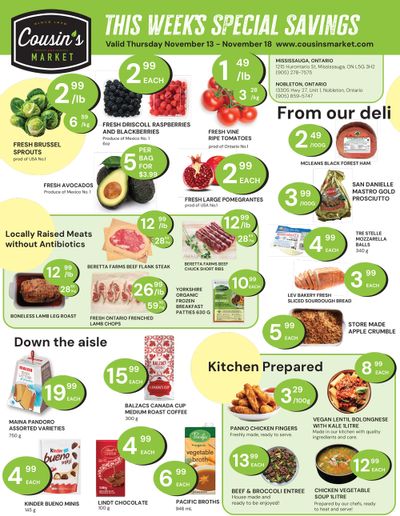 Cousin's Market Flyer November 13 to 18