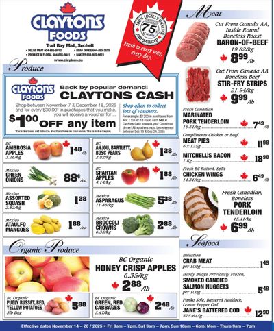 Claytons Heritage Market Flyer November 14 to 20