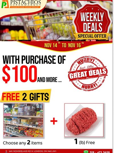 Pistachios Supermarket Flyer November 14 to 19