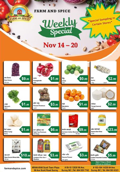 Farm And Spice Grocers Flyer November 14 to 20