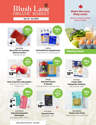 Blush Lane Organic Market Flyer November 16 to 22