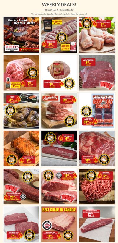 Robert's Fresh and Boxed Meats Flyer November 17 to 24