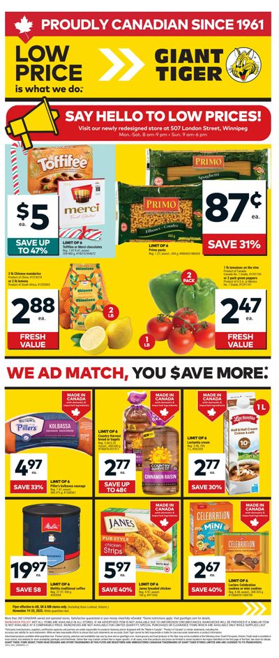 Giant Tiger (West) Flyer November 19 to 25