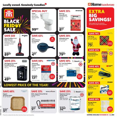 Home Hardware (Atlantic) Flyer November 20 to 26