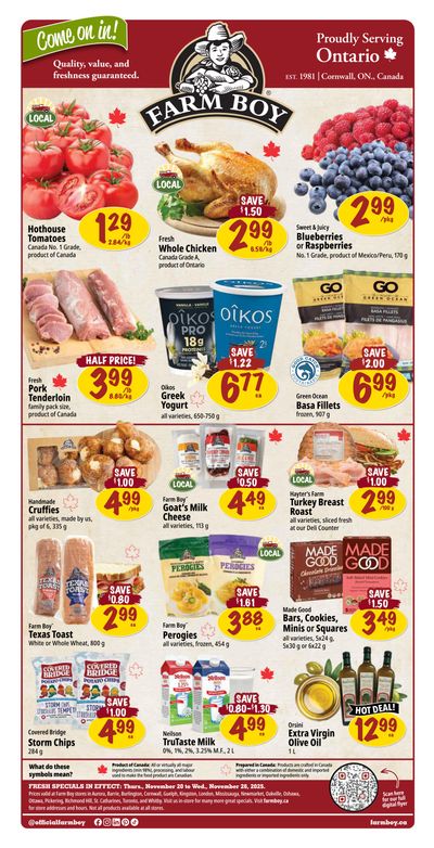 Farm Boy Flyer November 20 to 26