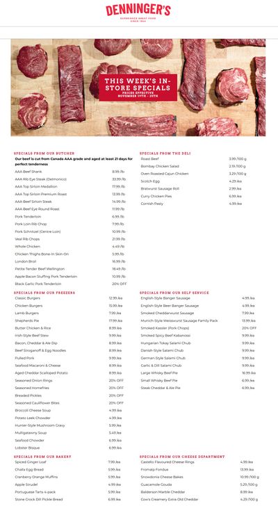 Denninger's Weekly Specials November 19 to 25