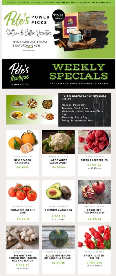 Pete's Fine Foods Flyer November 20 to 26
