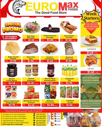 EuroMax Foods Bi-Weekly Flyer November 19 to December 2