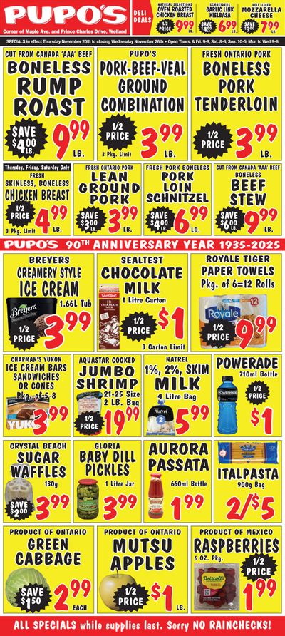 Pupo's Food Market Flyer November 20 to 26