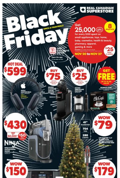Real Canadian Superstore Ontario Black Friday Deals: Get 25,000 PC Optimum Points For Every $100 Spent on General Merchandise November 20th – 27th