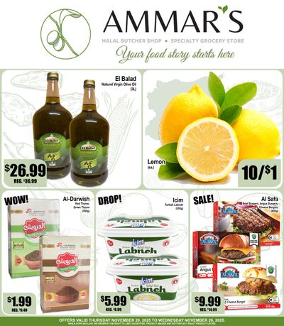 Ammar's Halal Meats Flyer November 20 to 26
