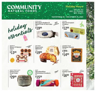 Community Natural Foods Flyer November 20 to December 24