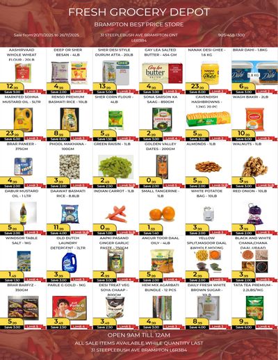 Fresh Grocery Depot Flyer November 20 to 26