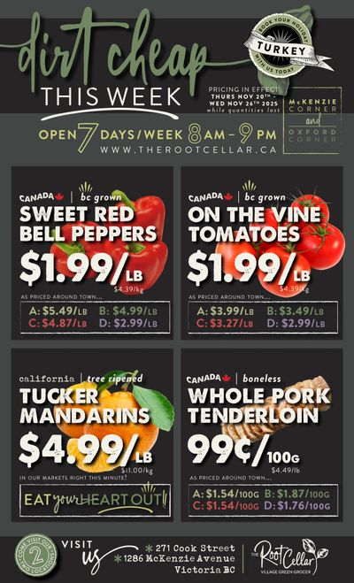 The Root Cellar Flyer November 20 to 26