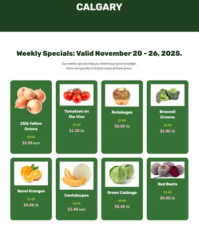 H&W Produce Flyer November 20 to 26